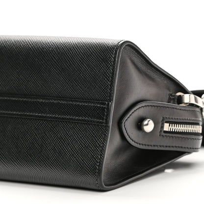 Prada Saffiano Cuir Calfskin Mini Monochrome Top Handle Tote Black 10 of 14