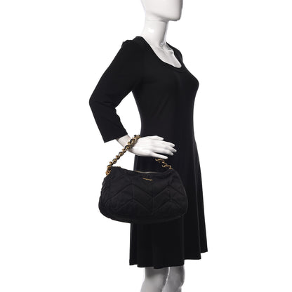 Prada Tessuto Nylon Chevron Bag Black 2 of 11