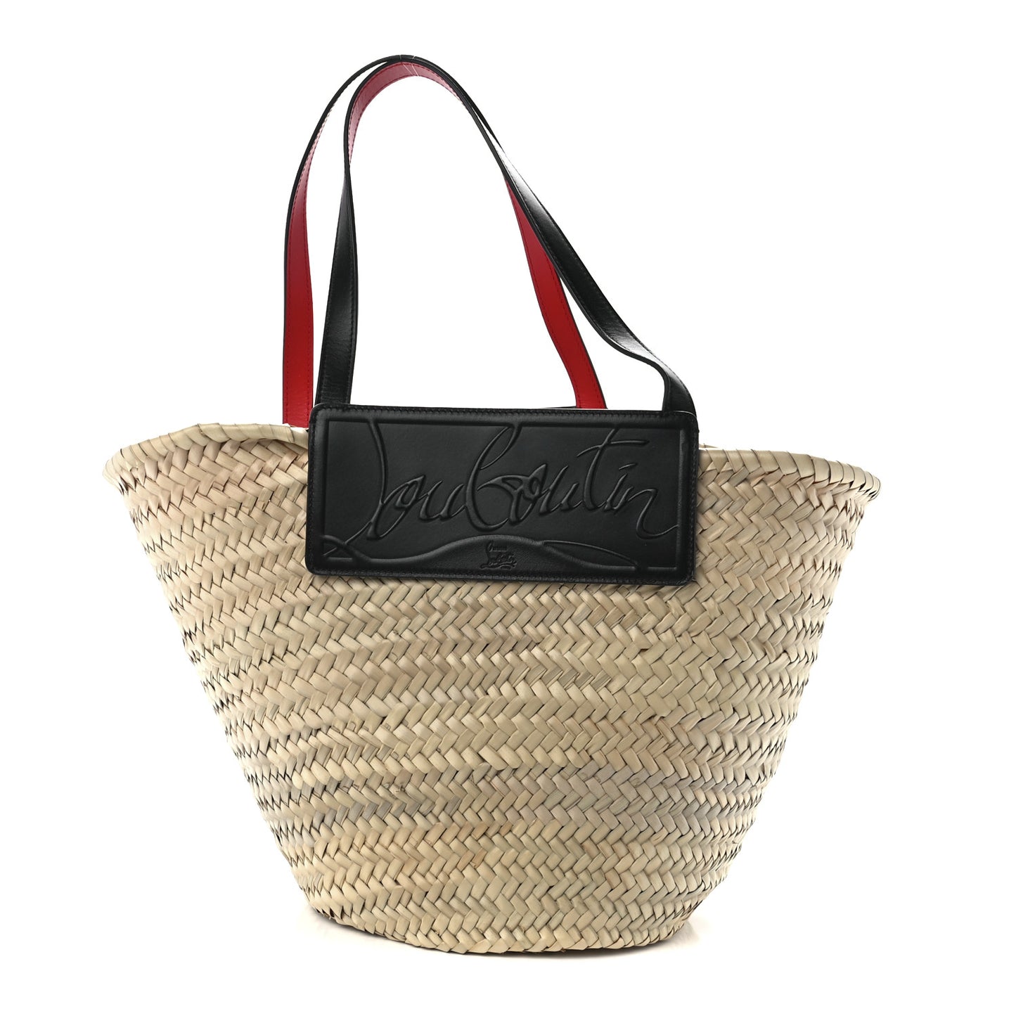 Woven Straw Loubishore Tote Black
