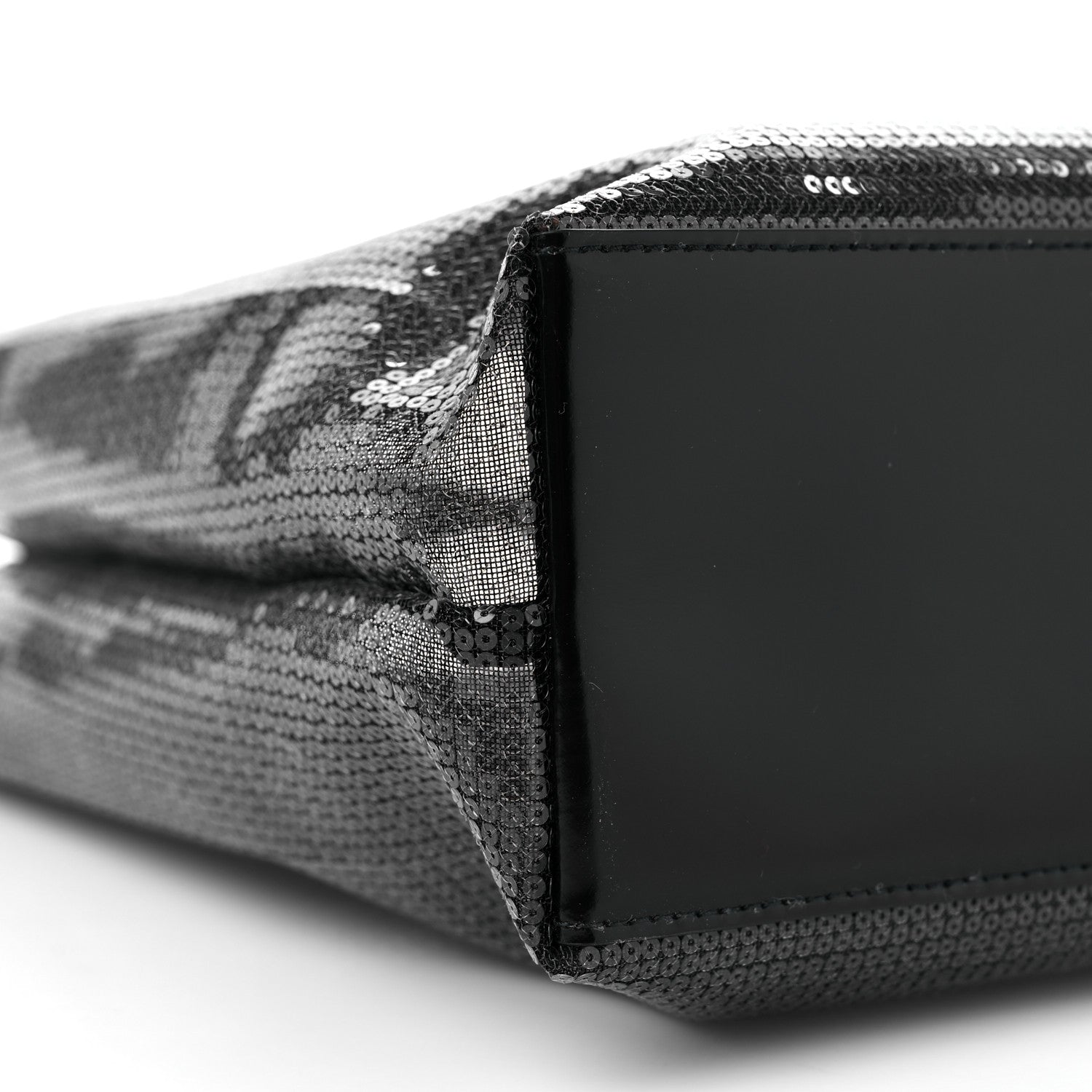 Prada Mesh Sequin Spazzolato Logo Tote Black 8 of 9