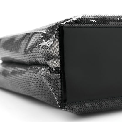 Prada Mesh Sequin Spazzolato Logo Tote Black 8 of 9
