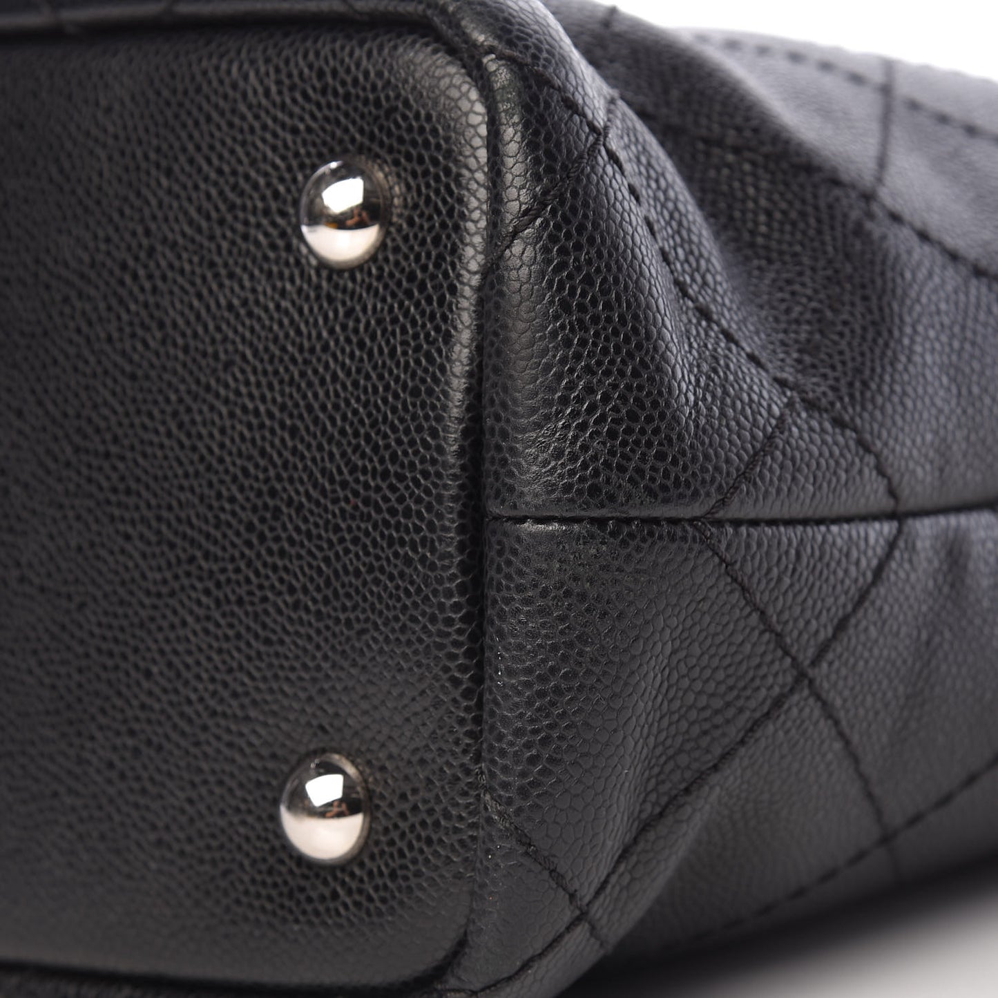 Grained Calfskin Shopping Fever Tote Black