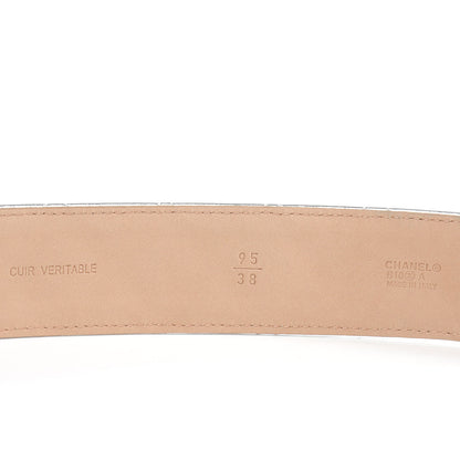 Chanel Lambskin Quilted CC Belt 95 38 Silver 5 of 5
