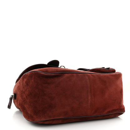 Christian Dior Suede Gaucho Double Saddle Bag Burgundy 4 of 10