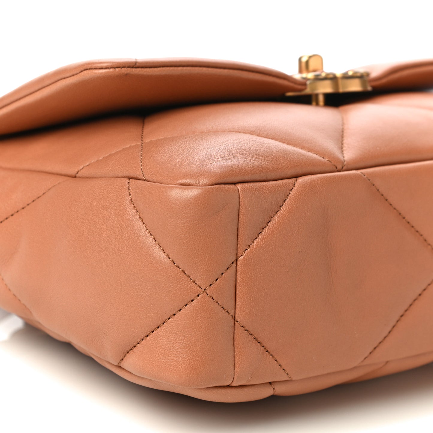 Lambskin Quilted Medium Chanel 19 Flap Brown