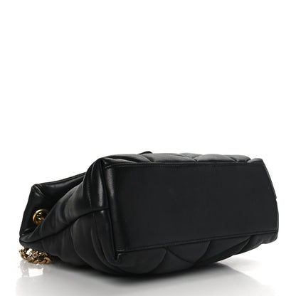 Saint Laurent Lambskin Quilted Small Loulou Puffer Monogram Chain Satchel Black 4 of 9