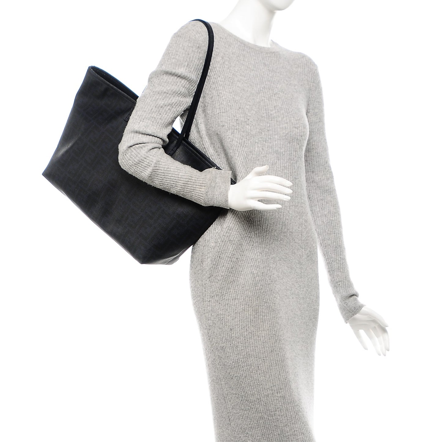 Zucca Spalmati Medium Roll Tote Navy Black