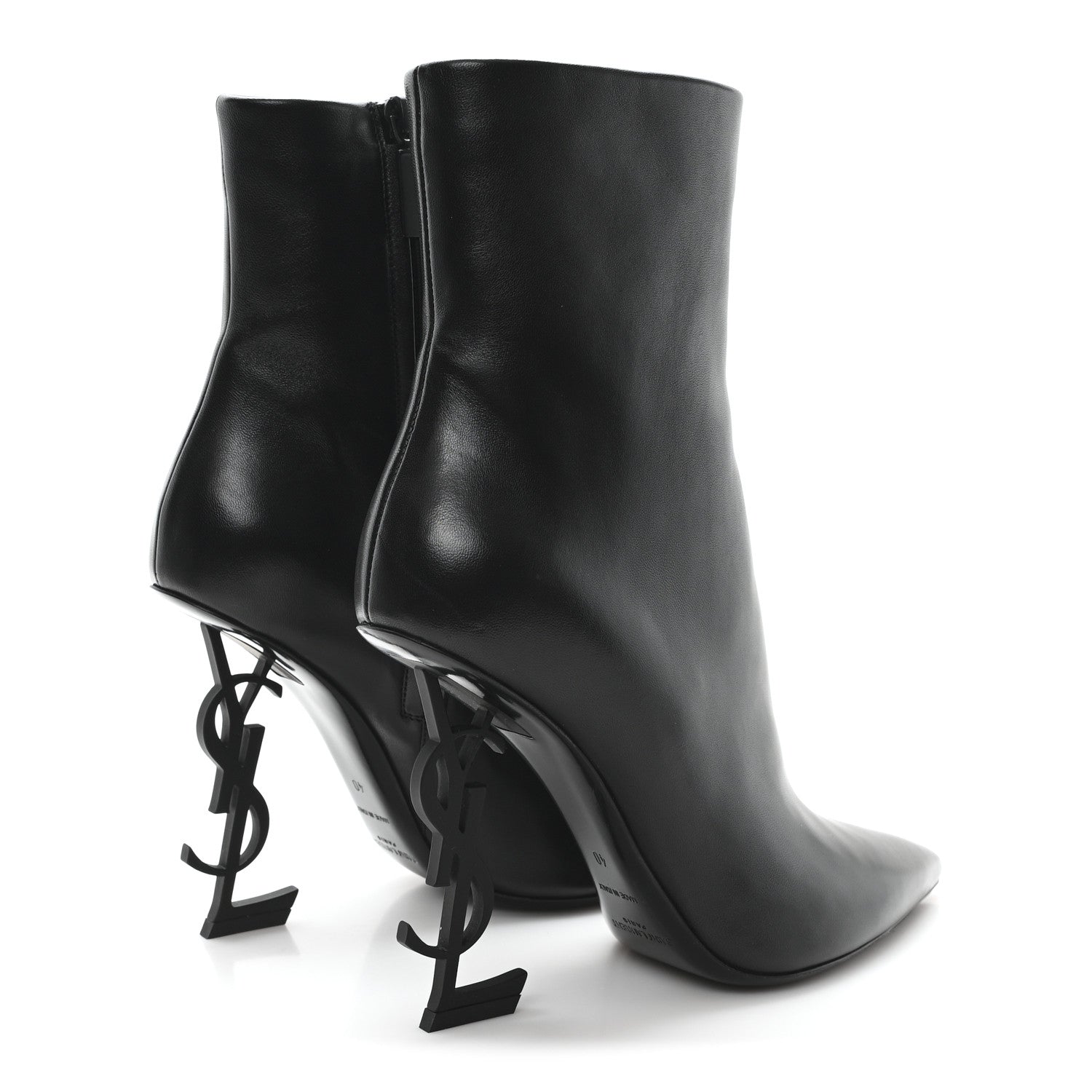 Saint Laurent Calfskin Opyum Ankle Boots 40 Black 5 of 10