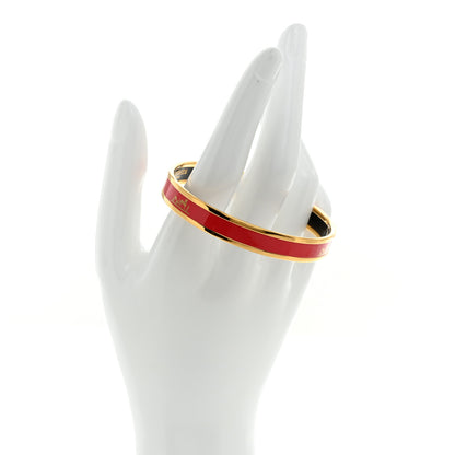 Hermes Enamel Printed Narrow Caleche Bracelet 65 Framboise 2 of 5