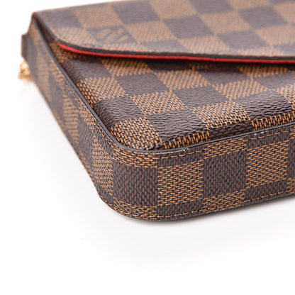 Louis Vuitton Damier Ebene Pochette Felicie Chain Wallet 9 of 10