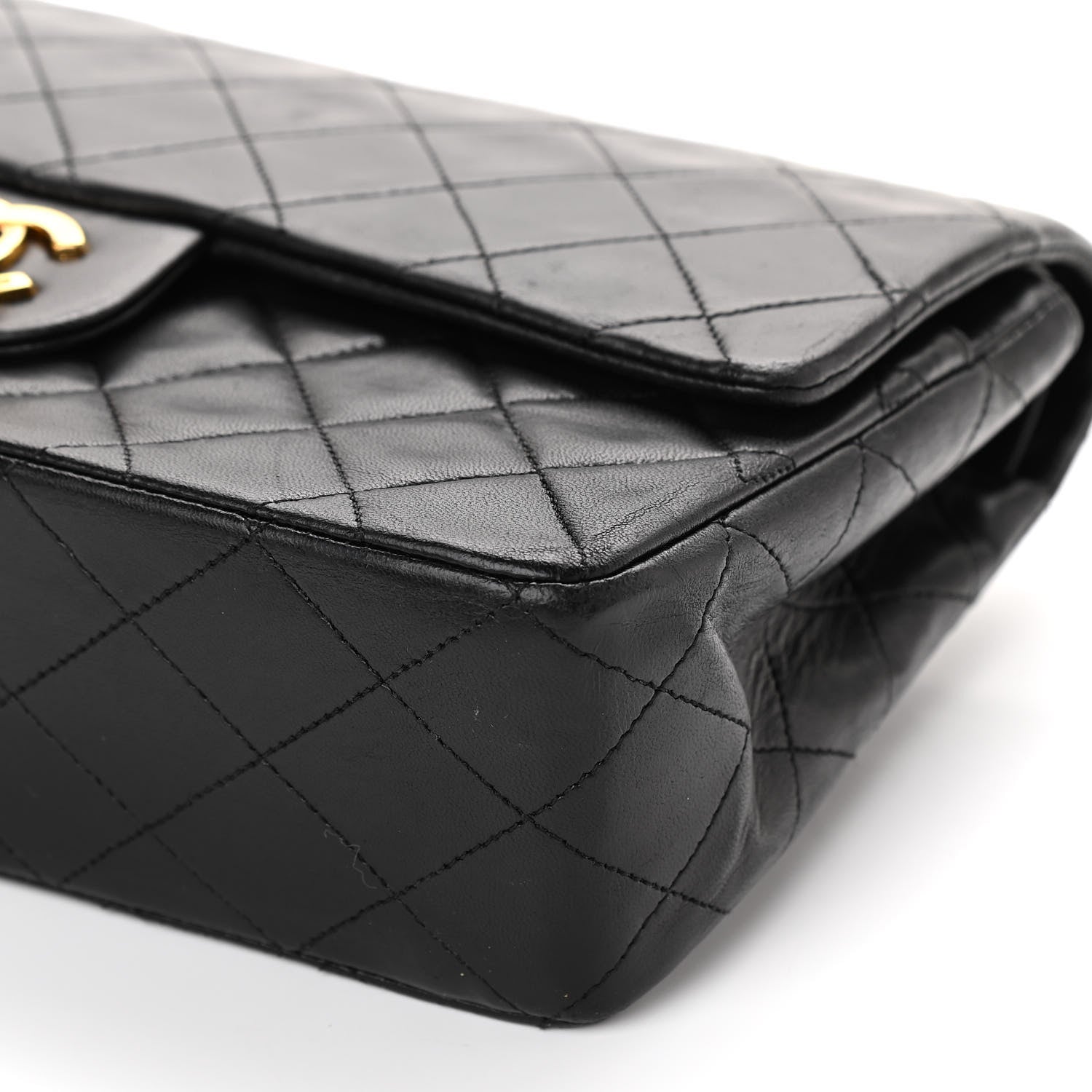 Chanel Lambskin Quilted Medium Double Flap Black 10 of 10
