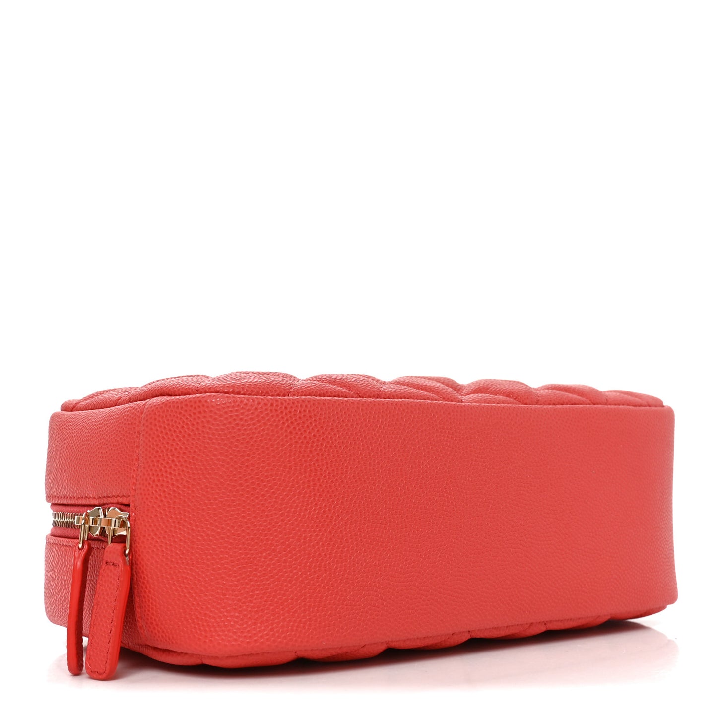 Caviar Quilted Medium Curvy Pouch Cosmetic Case Dark Pink