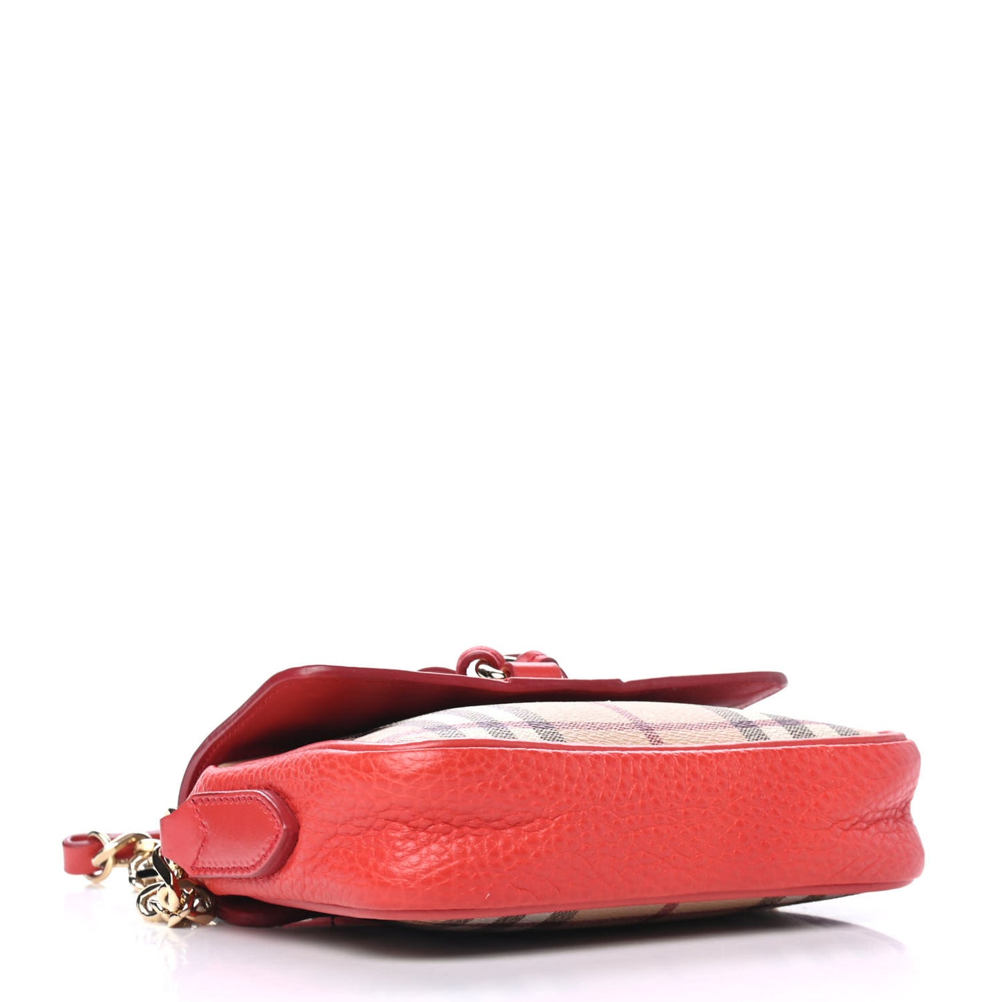 Haymarket Check Mini Tassel Crossbody Bag Red