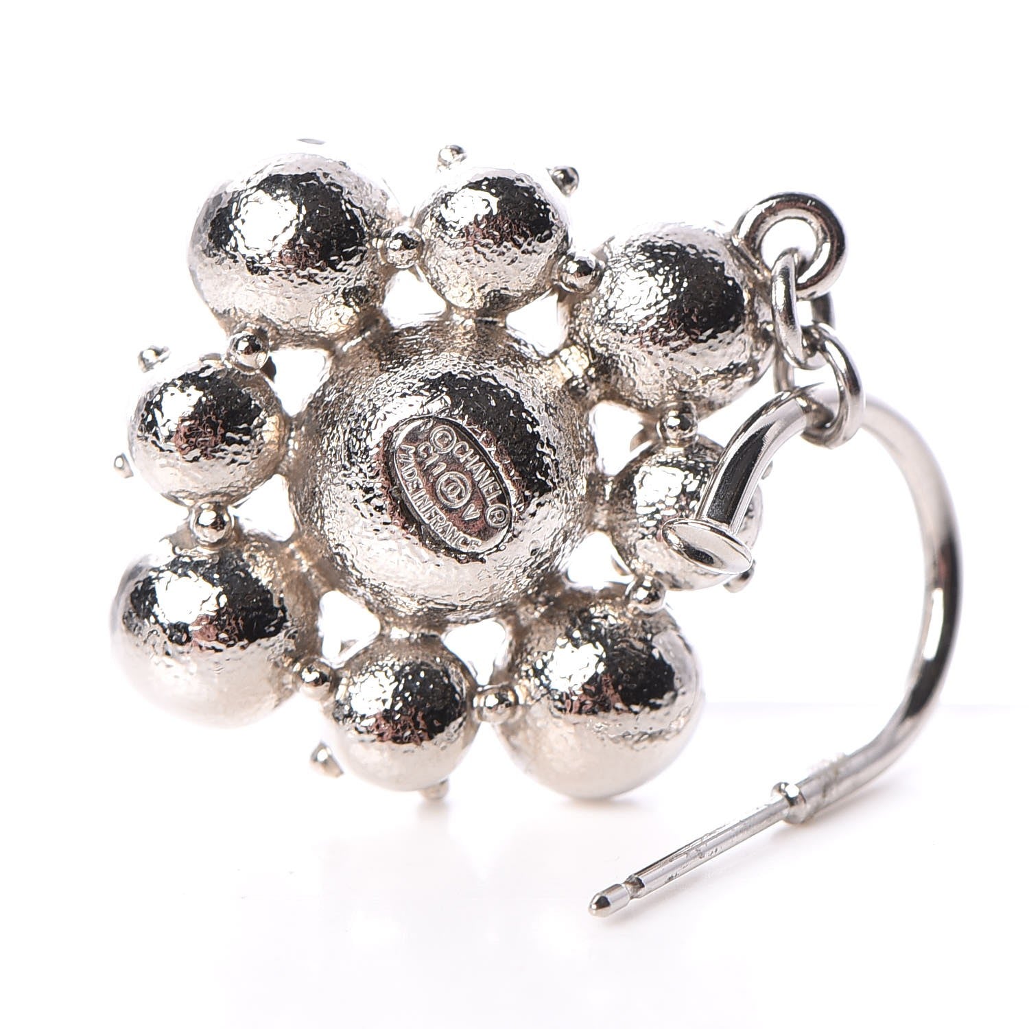 Chanel Crystal CC Drop Earrings Silver 4 of 6