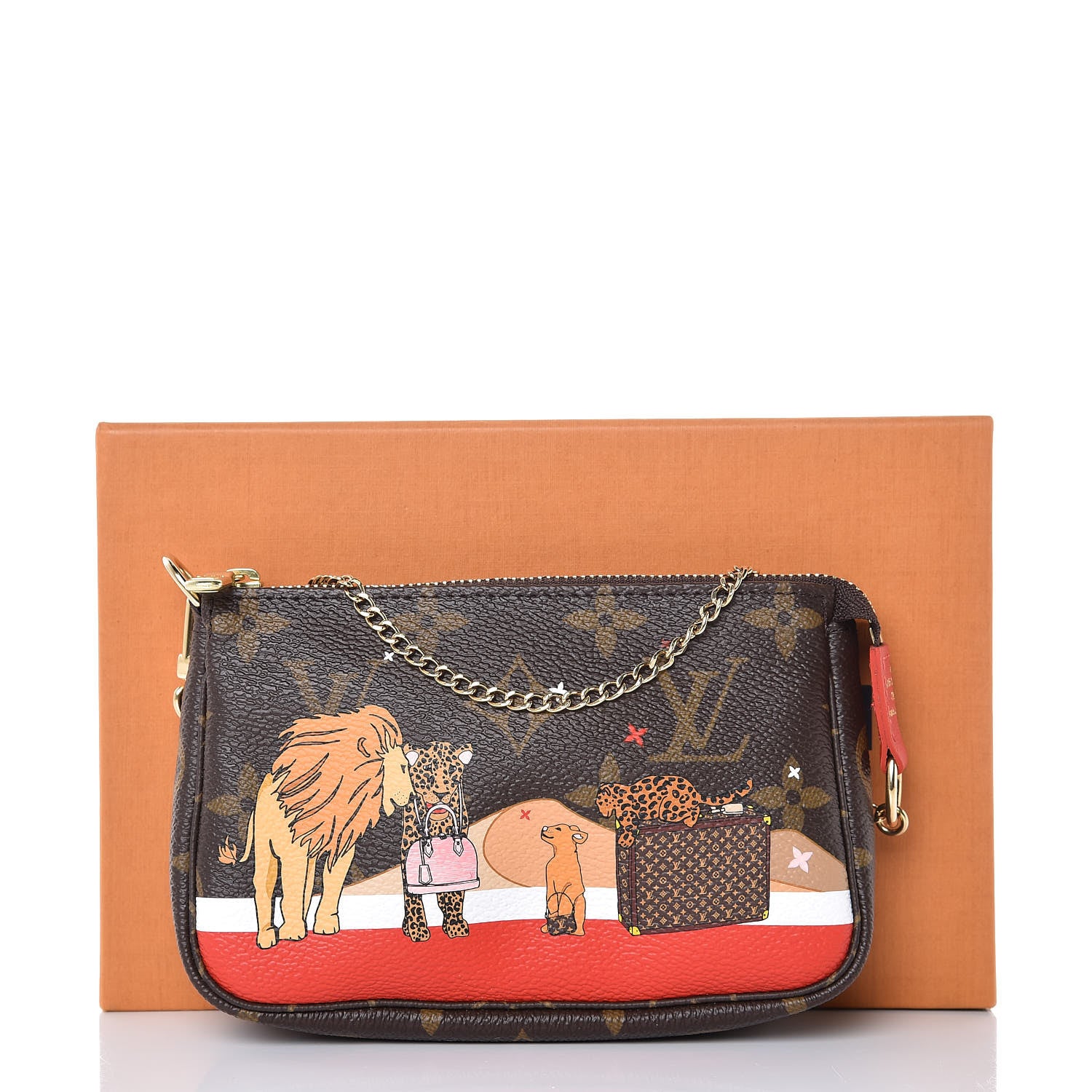 Louis Vuitton Monogram 2018 Christmas Animation Mini Cats Pochette Accessories 9 of 9
