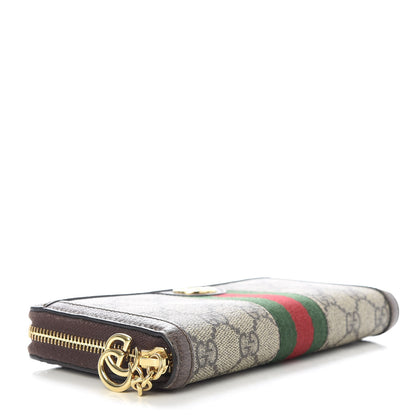 Gucci GG Supreme Monogram Web Ophidia Zip Around Wallet Brown 4 of 7