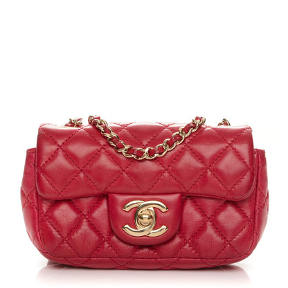 Chanel Lambskin Quilted Extra Mini Flap Heart Valentine Charms Red 1 of 9