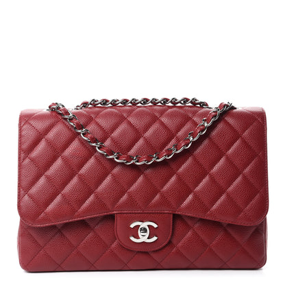 Chanel Caviar Quilted Jumbo Single Flap Dark Red 1 of 13