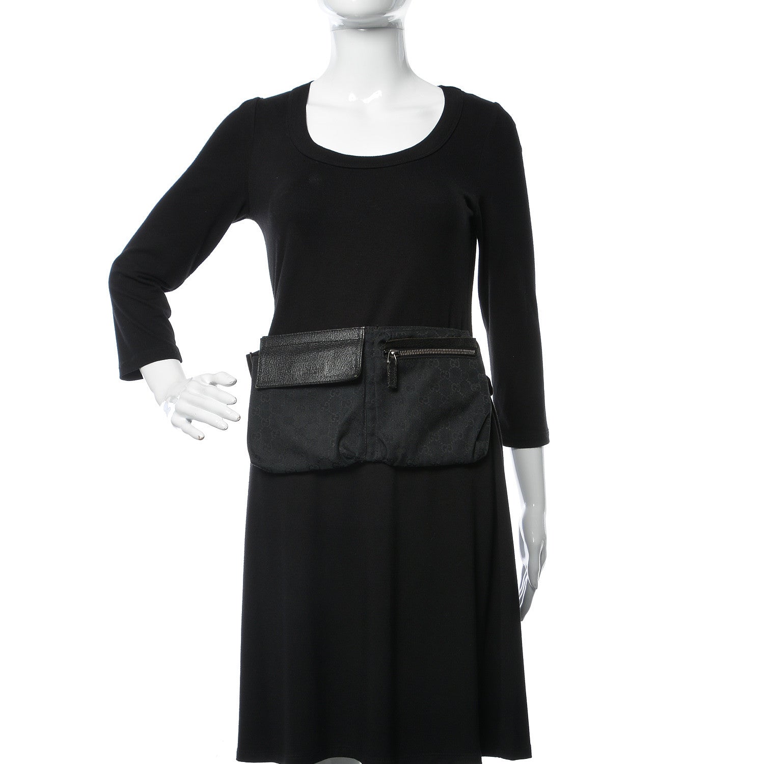 Gucci GG Monogram Double Pocket Belt Bag Black 2 of 18