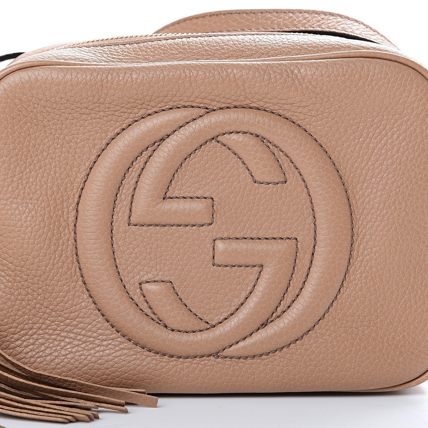 Pebbled Calfskin Small Soho Disco Bag Rose Beige