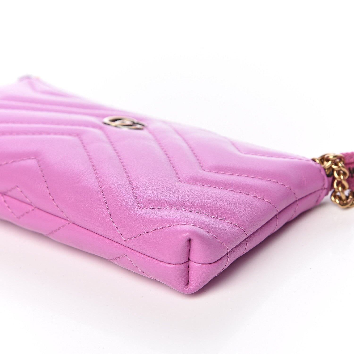 Gucci Calfskin Matelasse Mini GG Marmont Chain Bag Candy Mousse 10 of 11