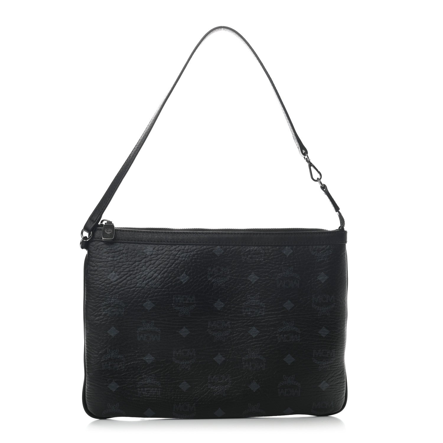 MCM Visetos Liz Shopper Tote Pouch Black 1 of 7