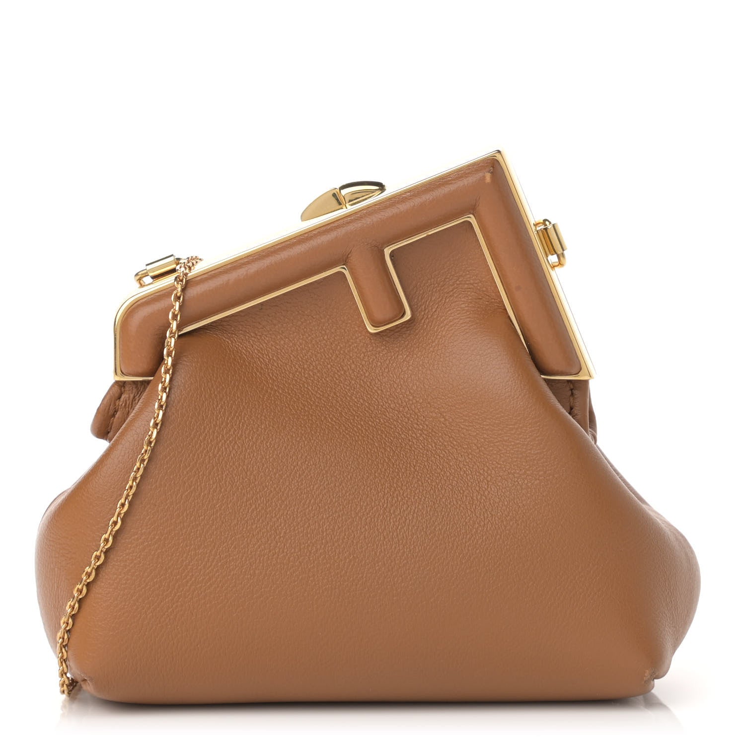 Fendi Shiny Nappa Nano Fendi First Bag Charm Caramello 1 of 10
