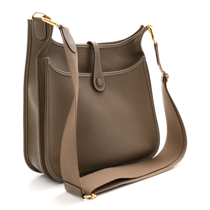 Hermes Taurillon Clemence EVELYNE III PM Etoupe 3 of 11