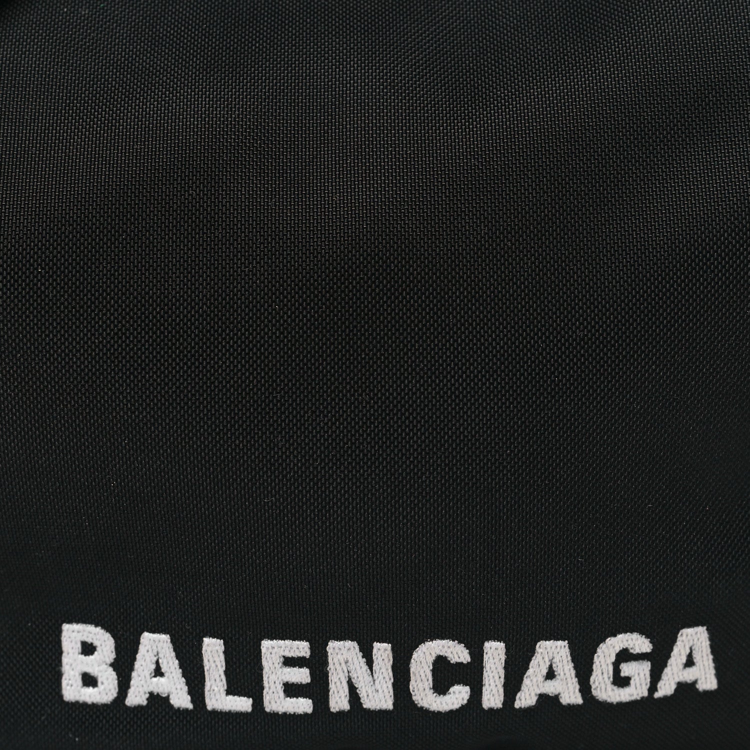 Balenciaga Recycled Sport Nylon Logo Embroidered Wheel Sling Bag Black White 7 of 9