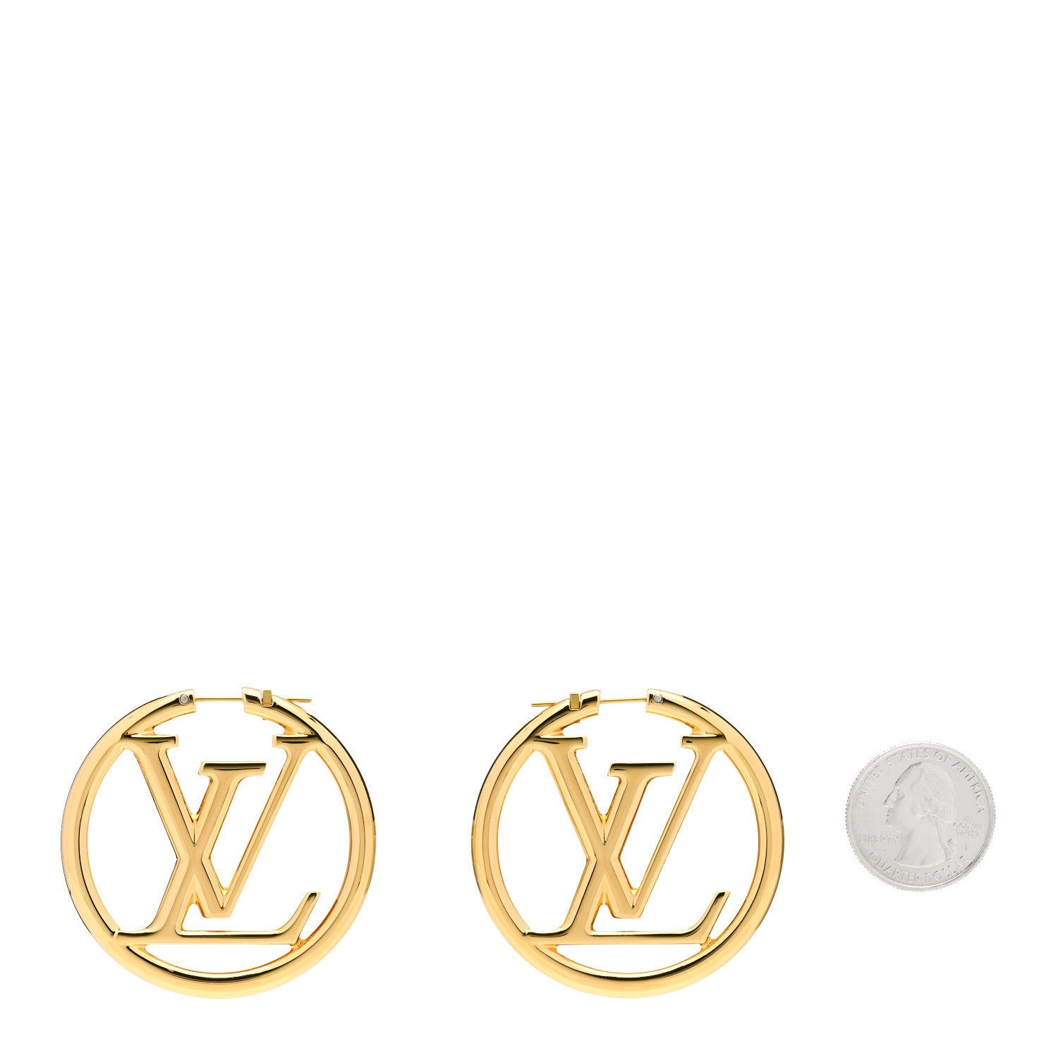 Louis Vuitton Metal Louise Hoop Earrings Gold 2 of 5