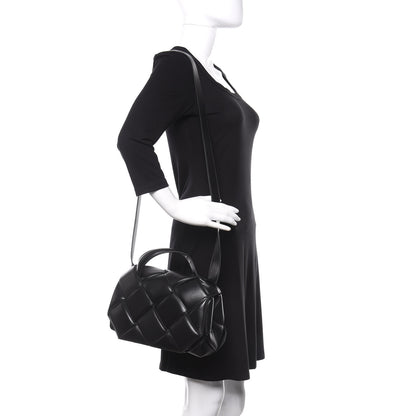 Bottega Veneta Nappa Intreccio Padded Top Handle Shoulder Bag Black 2 of 11
