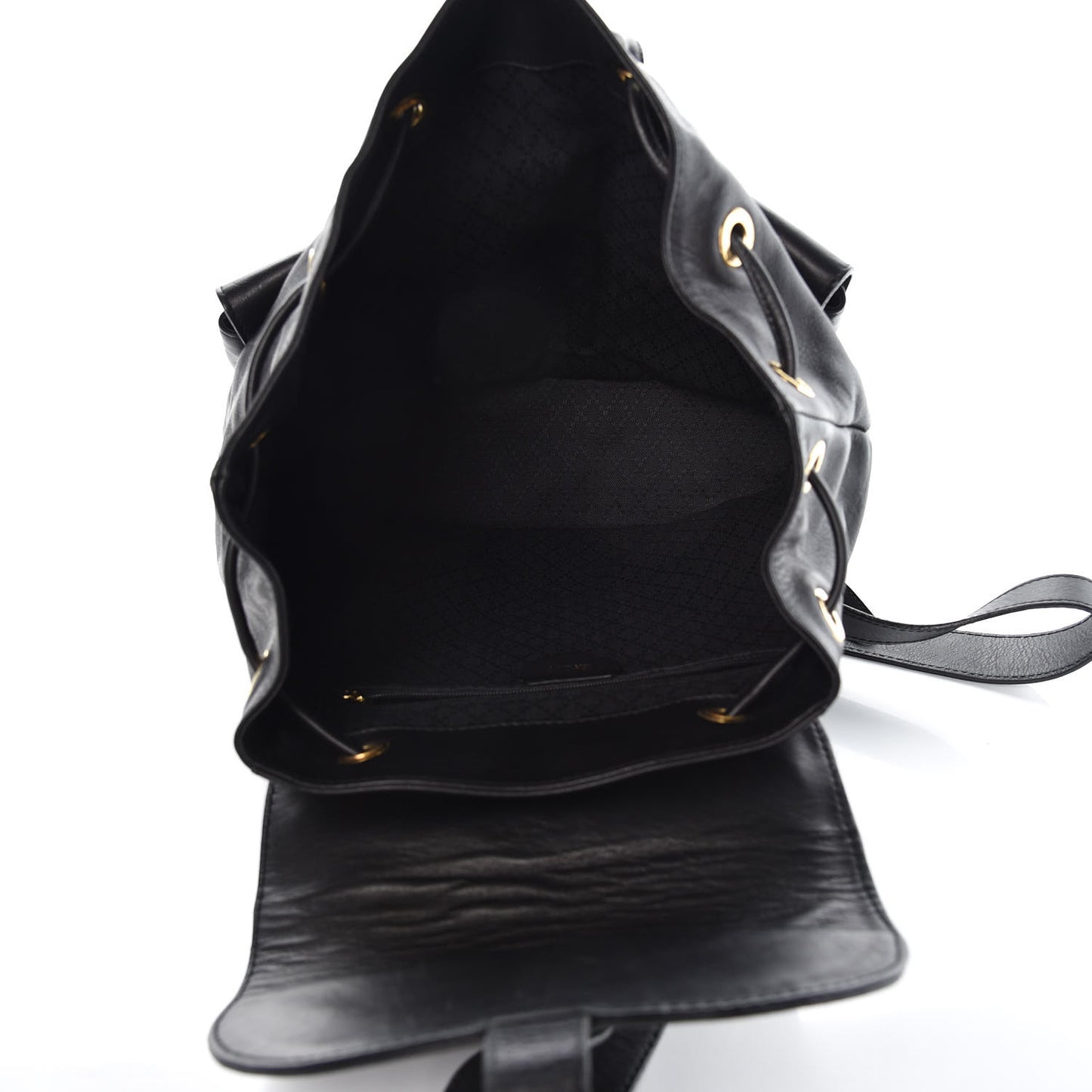 Calfskin Bamboo Backpack Black