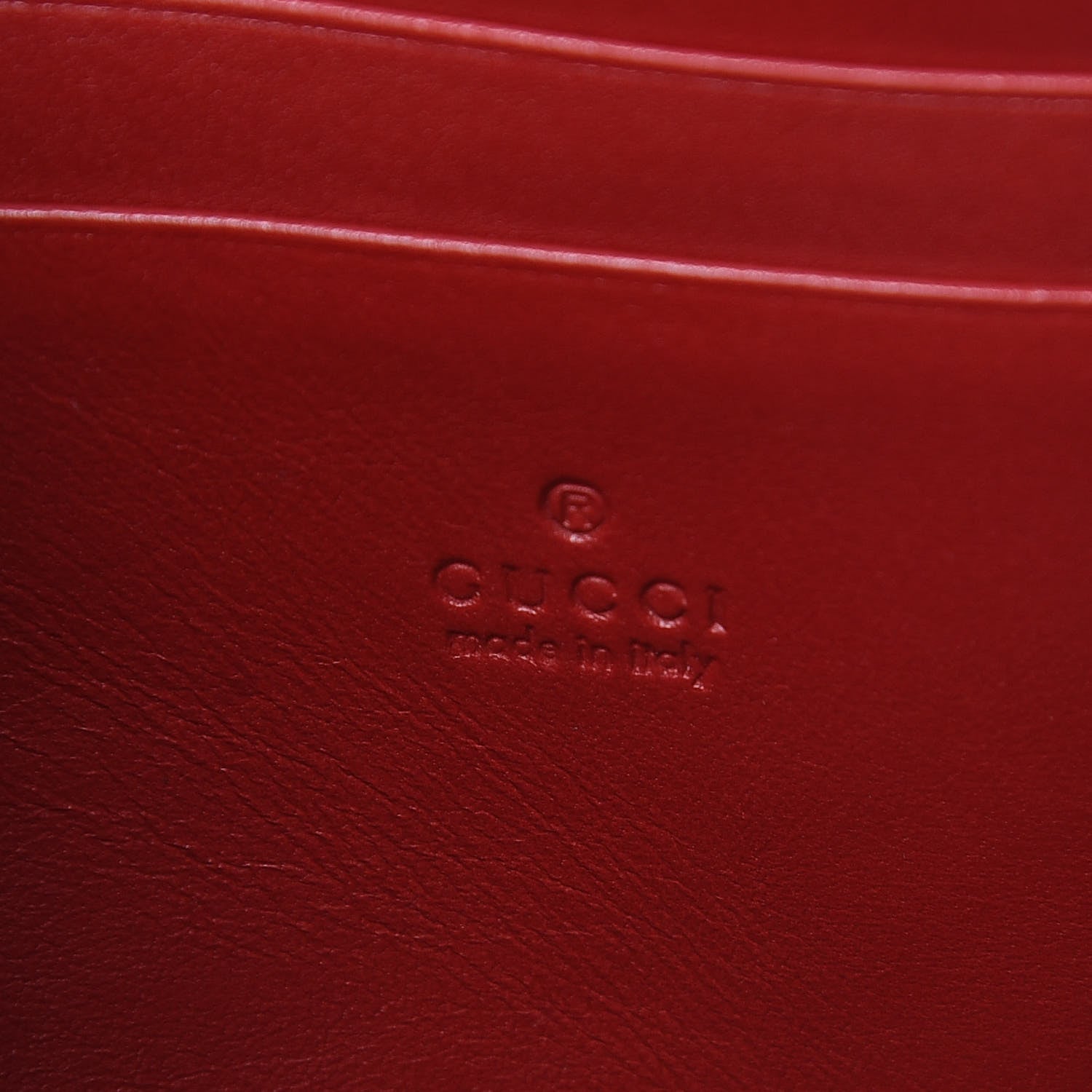 Gucci Calfskin Matelasse GG Marmont Chain Wallet Hibiscus Red 6 of 17