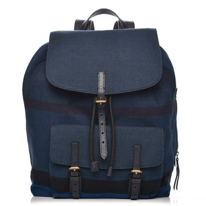 Burberry Overdyed Canvas Mega Check Small Brookdale Backpack Ultramarine Blue 1 of 8