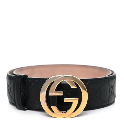 Gucci Guccissima Interlocking G 37mm Belt 80 32 Black 1 of 8