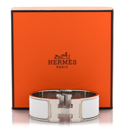 Hermes Enamel Wide Clic Clac H Bracelet PM White 6 of 6
