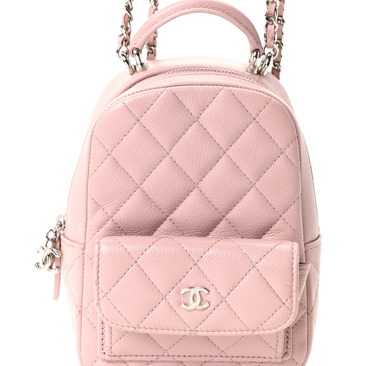 Chanel Caviar Quilted CC Mini Classic Backpack Pink 7 of 9