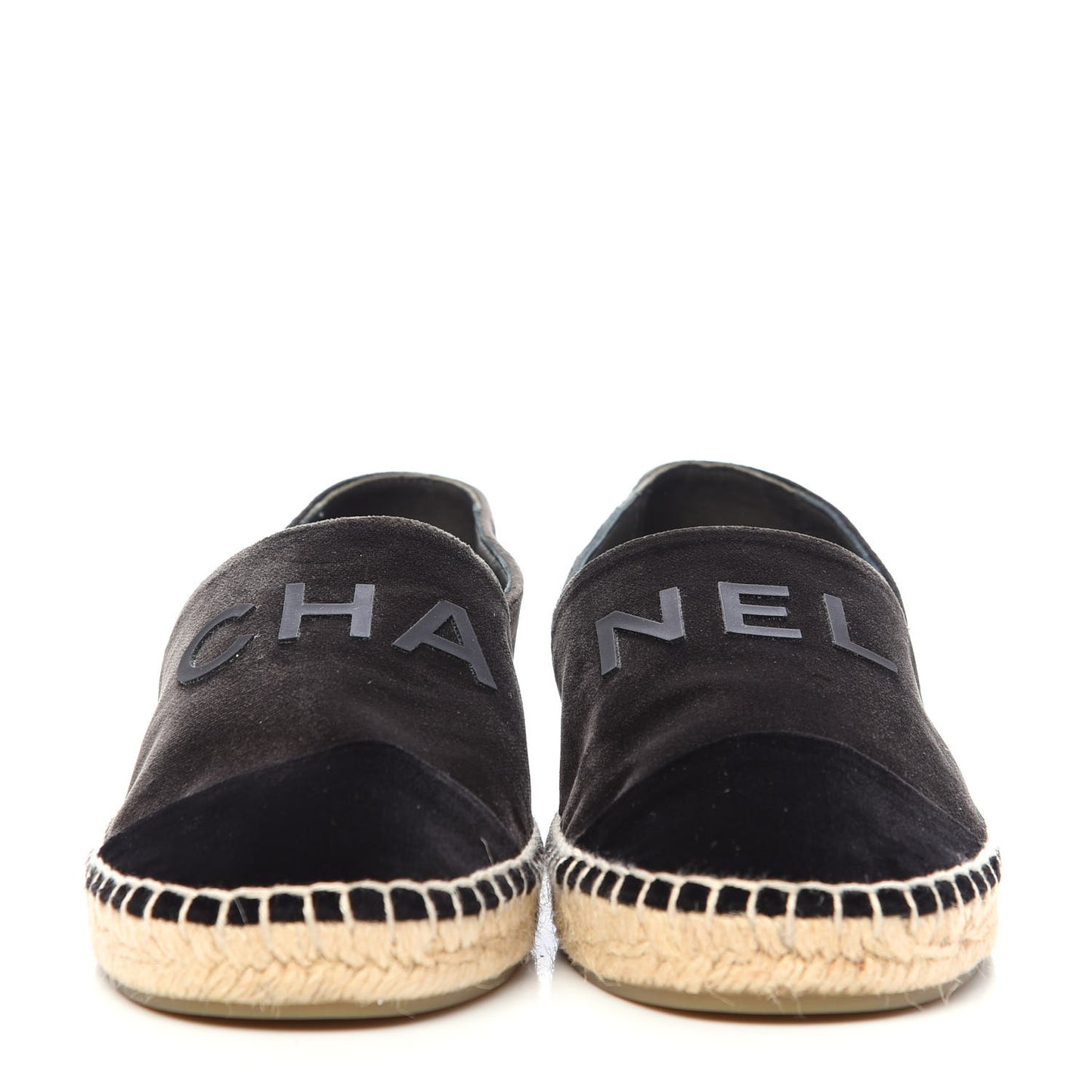 Velvet Logo Espadrilles 37 Black