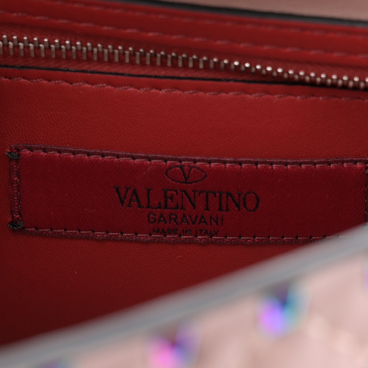 Valentino Garavani Lambskin Oil Slick Medium Rockstud Spike Shoulder Bag Poudre 6 of 11