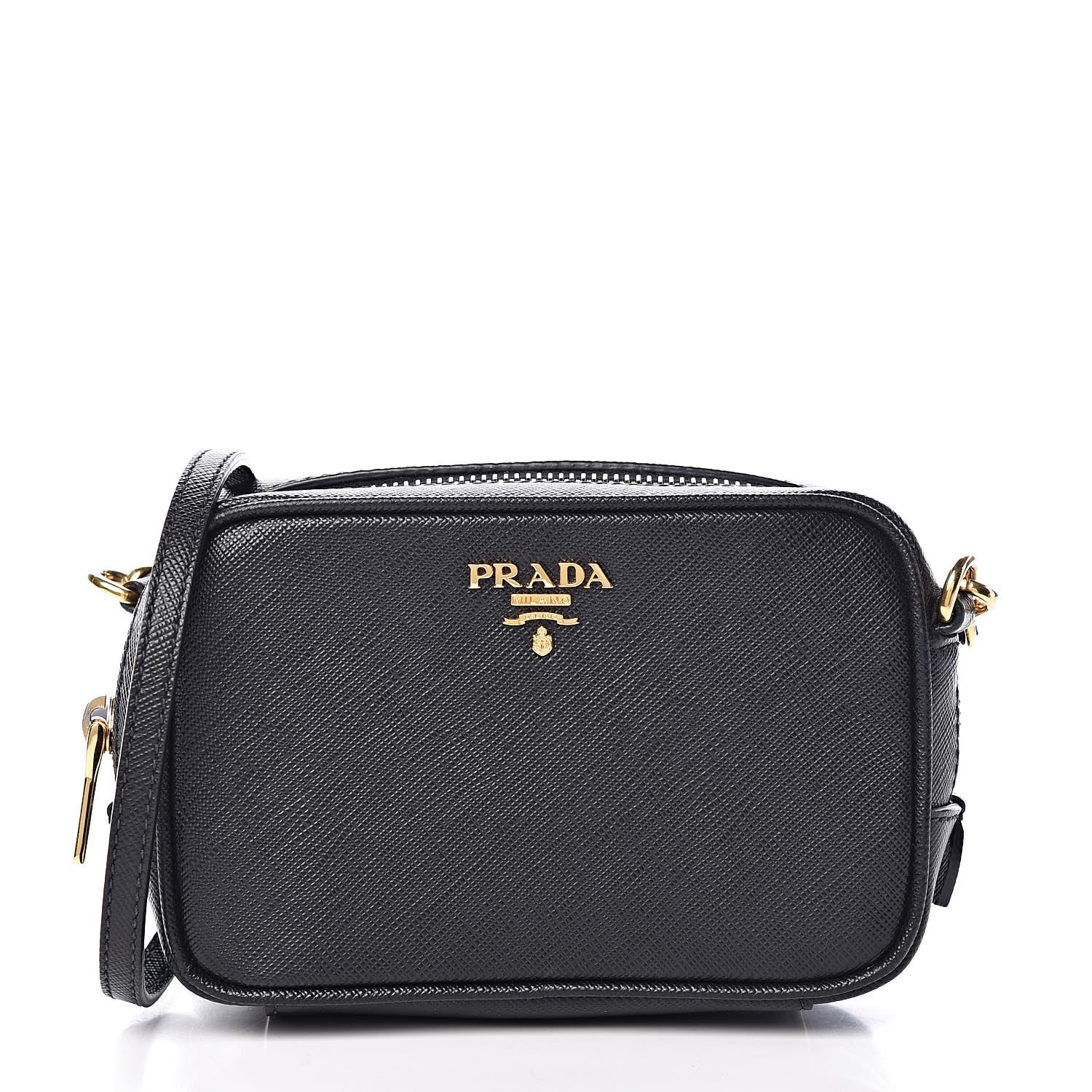 Prada Saffiano Mini Camera Crossbody Bag Black 1 of 9