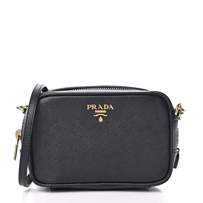 Prada Saffiano Mini Camera Crossbody Bag Black 1 of 9