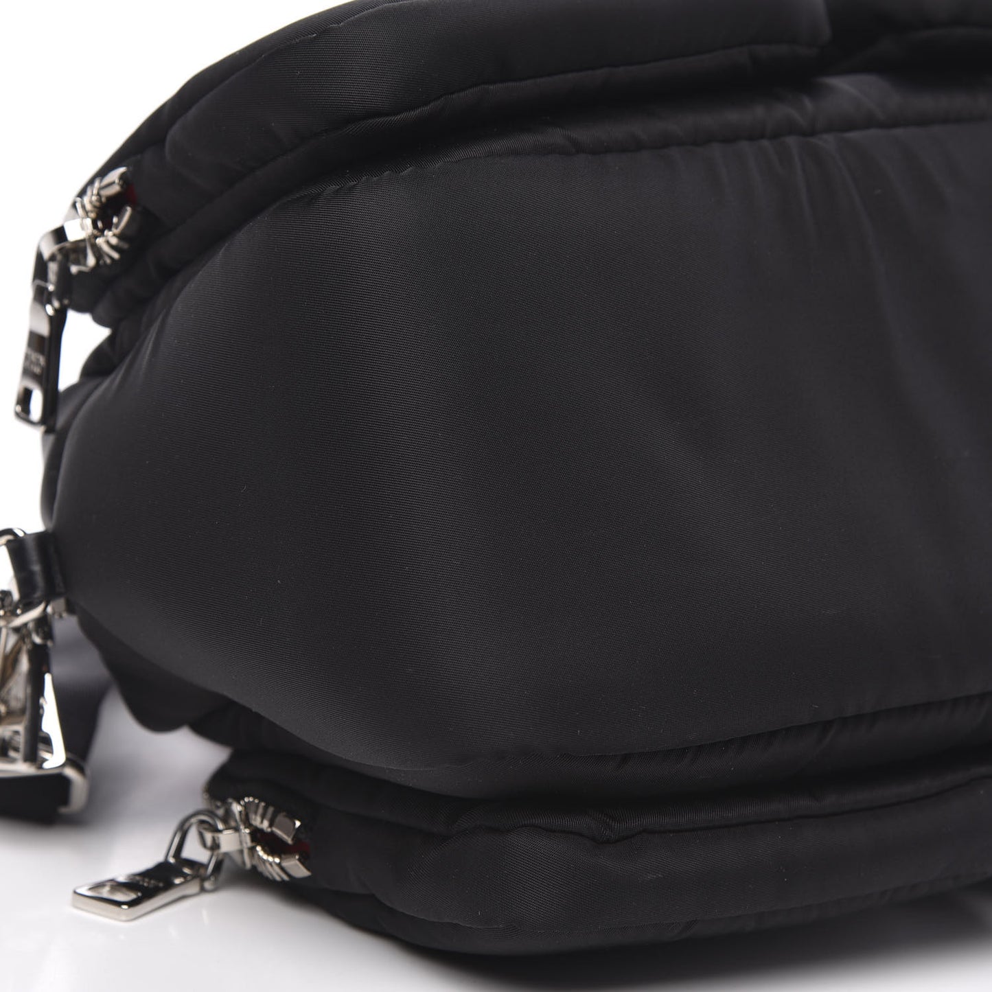 Tessuto Nylon Pocket Top Handle Cargo Shoulder Bag Black Fuoco