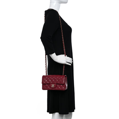 Chanel Lambskin Quilted Mini Rectangular Flap Burgundy 2 of 11