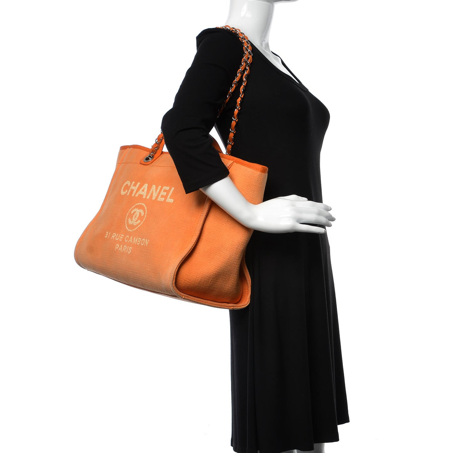 Canvas Large Deauville Tote Orange