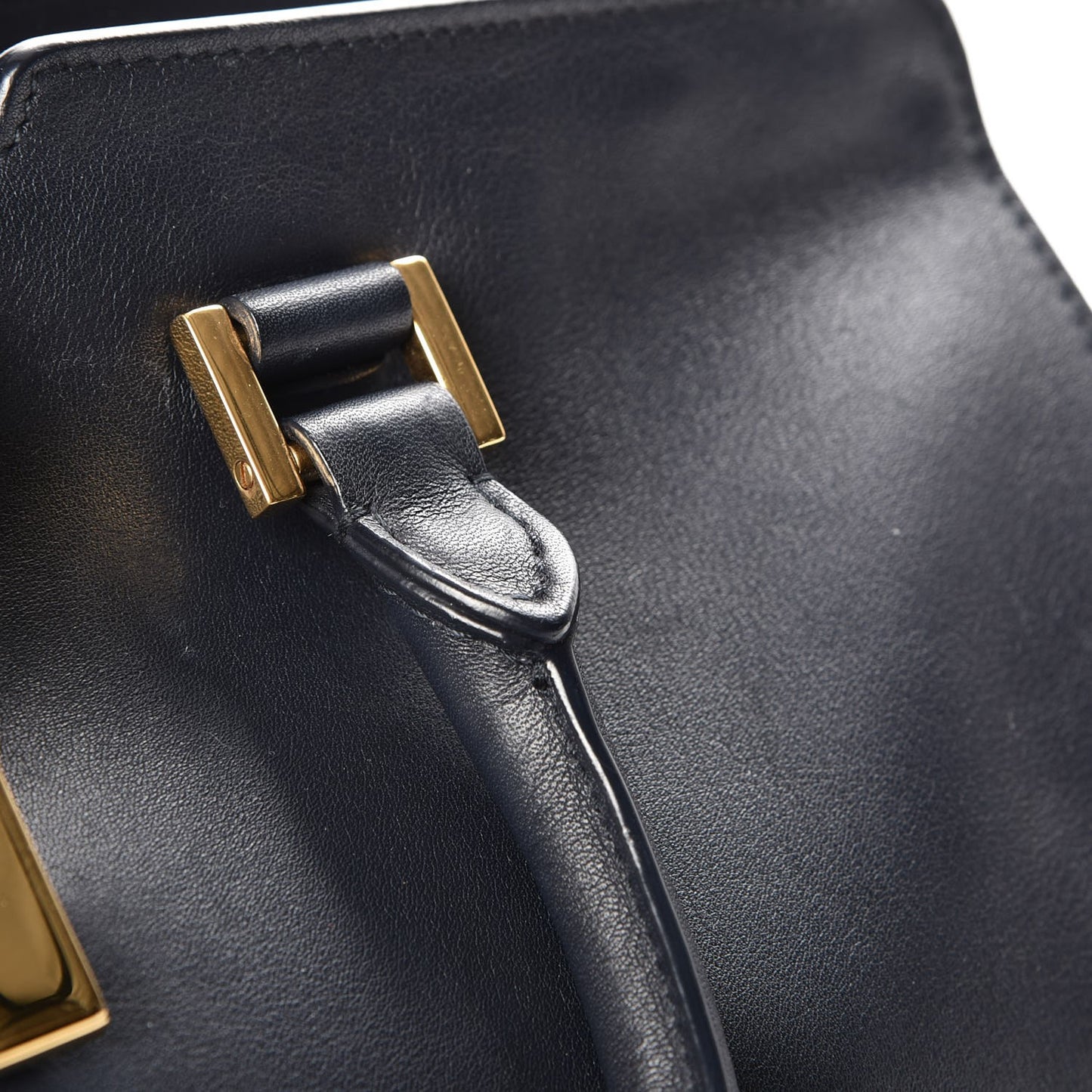 Calfskin Small Classic Y Cabas Navy Blue
