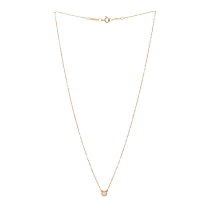 Tiffany 18K Rose Gold Diamond .10ct Elsa Peretti Diamonds by the Yard Pendant Necklace 2 of 4