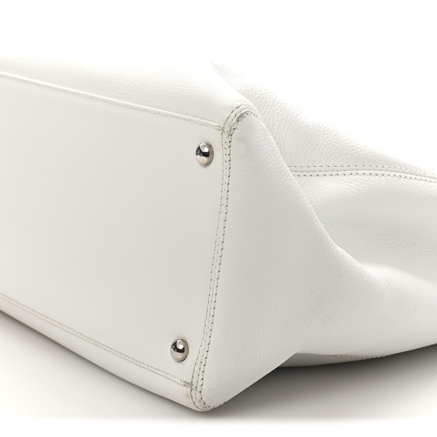 Calfskin Cerf Executive Shopper Tote White
