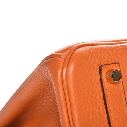 Hermes Taurillon Clemence Birkin 35 Orange 30 of 30