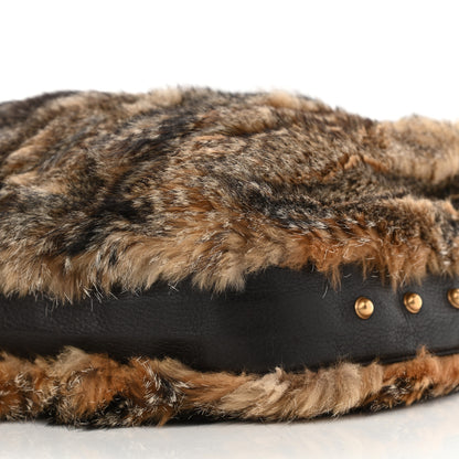 Gucci Raccoon Fur Large Horsebit Chain Hobo Brown 9 of 12
