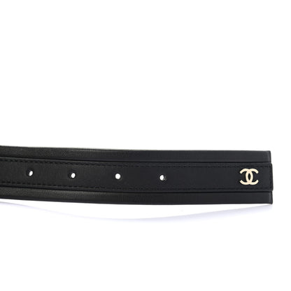 Chanel Calfskin Lambskin Zipper Chain CC Belt 80 32 Black 3 of 7